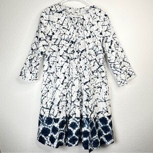 Thakoon Women’s Blue and White Button Front Mini Shirt Dress Cotton Size…